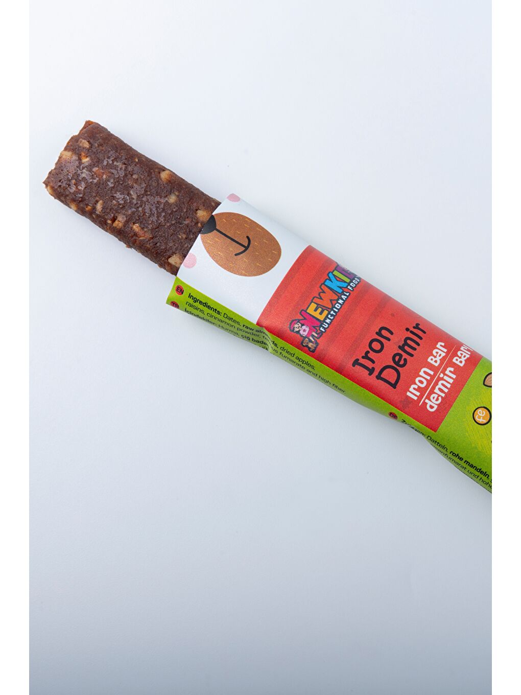 Çocuklara Özel Bademli Elmalı Hurma Barı 28 gr - Demir Ilaveli, Glutensiz, Vegan 12 Adet-2