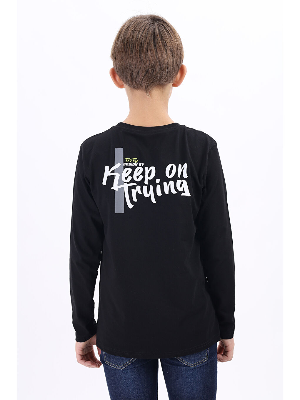 Siyah Erkek Çocuk Baskılı Tişört-2