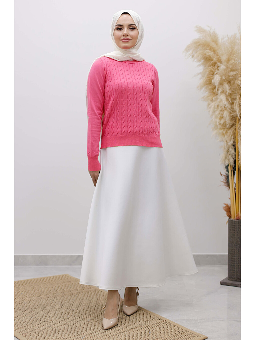 Bisiklet Yaka Bluz Tsd250261 Pembe-1
