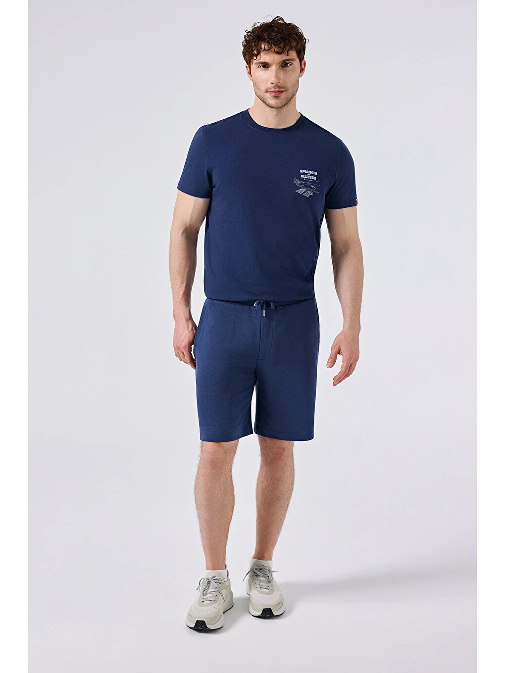 Lacivert Pamuklu Regular Fit Normal Bel Short 6SM4010-NV-1