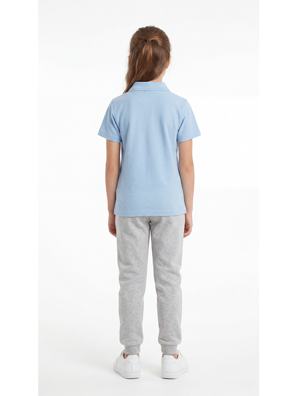 Mavi Kız Çocuk Okul Kısa Kol Polo Yaka Lakost-3