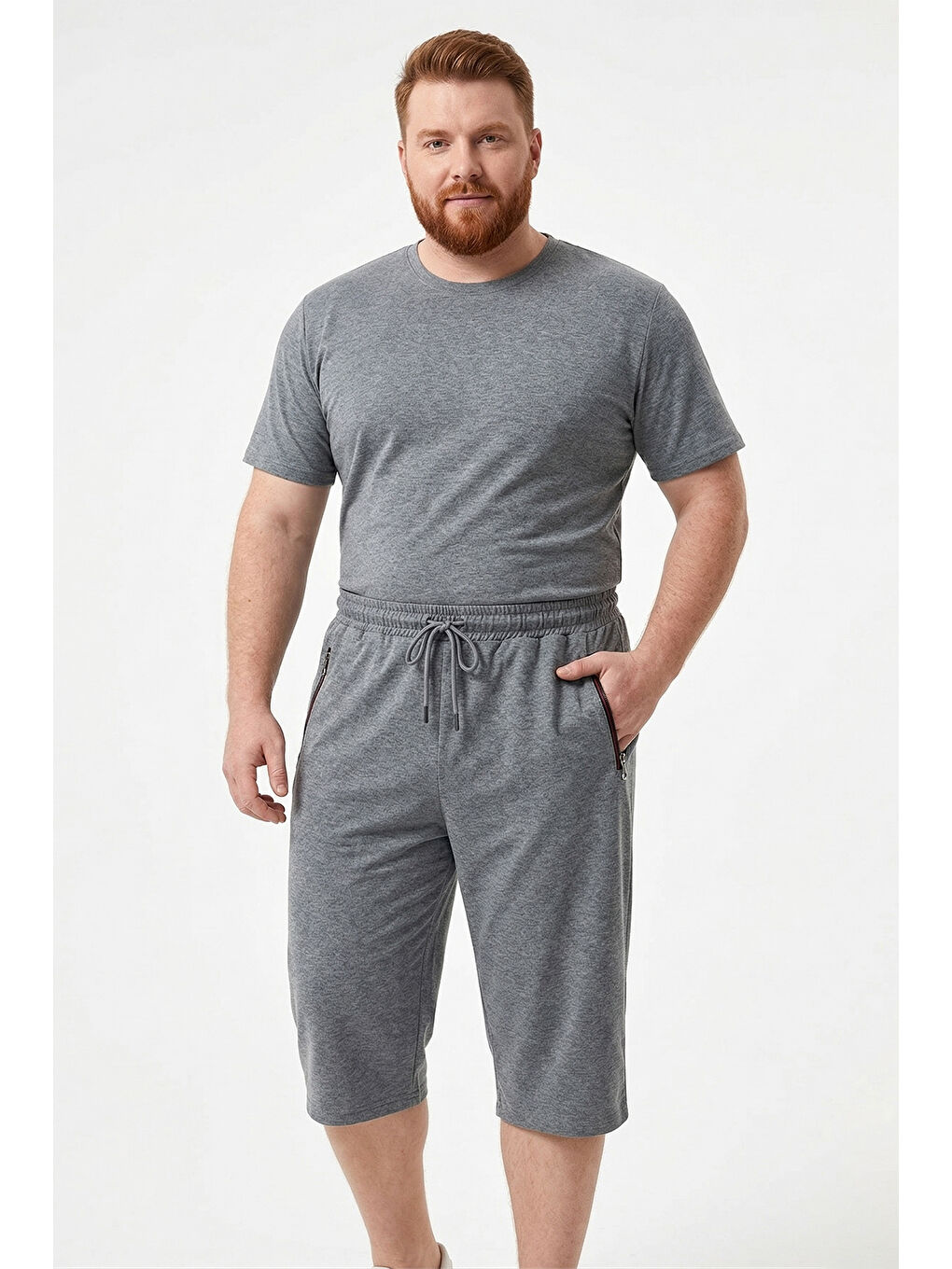 Erkek Şort Kapri 5060 Gri