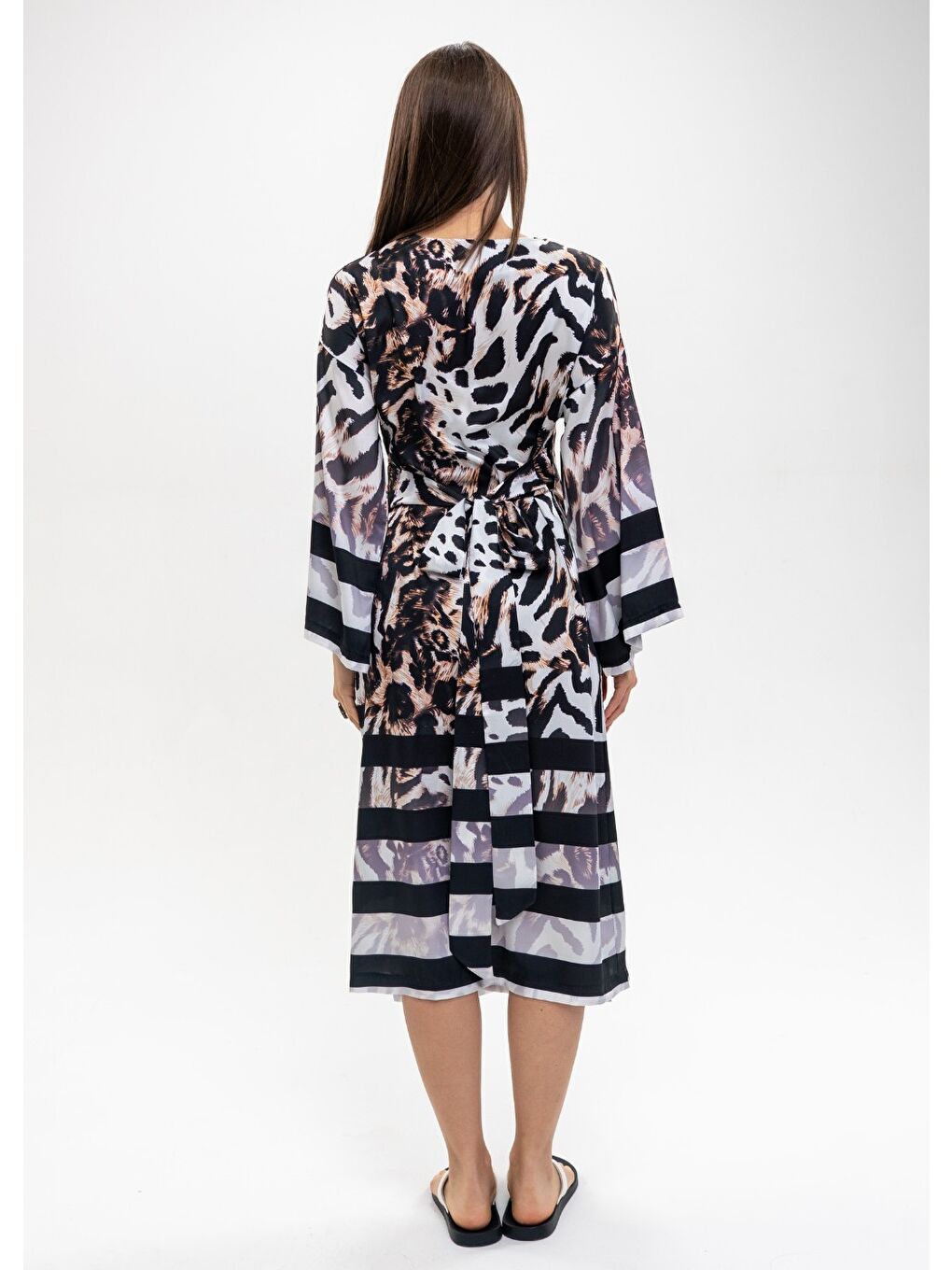 Karışık Modern Leopar Kimono-5