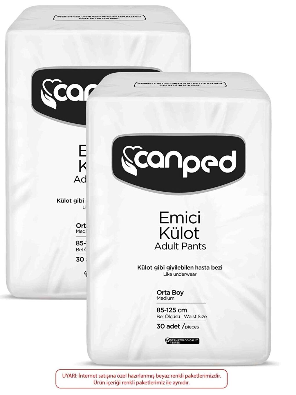 Canped Renksiz Emici Külot Orta Boy Medium 30 Adett - 2