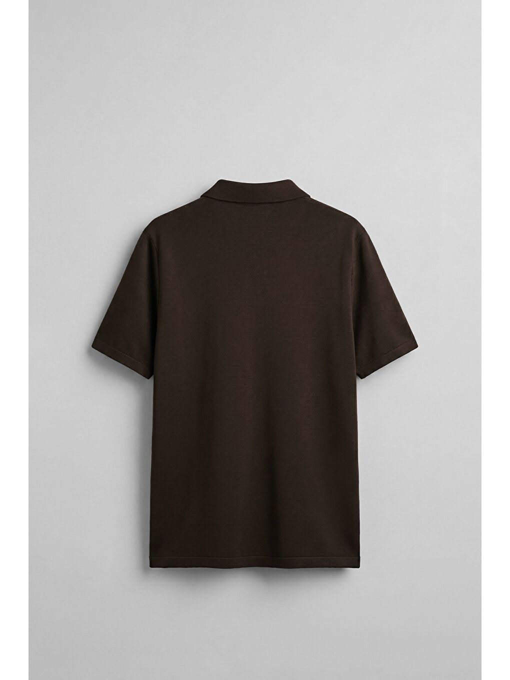 Erkek Relaxed Fit Basic Polo Yaka T-Shirt Kahverengi-1