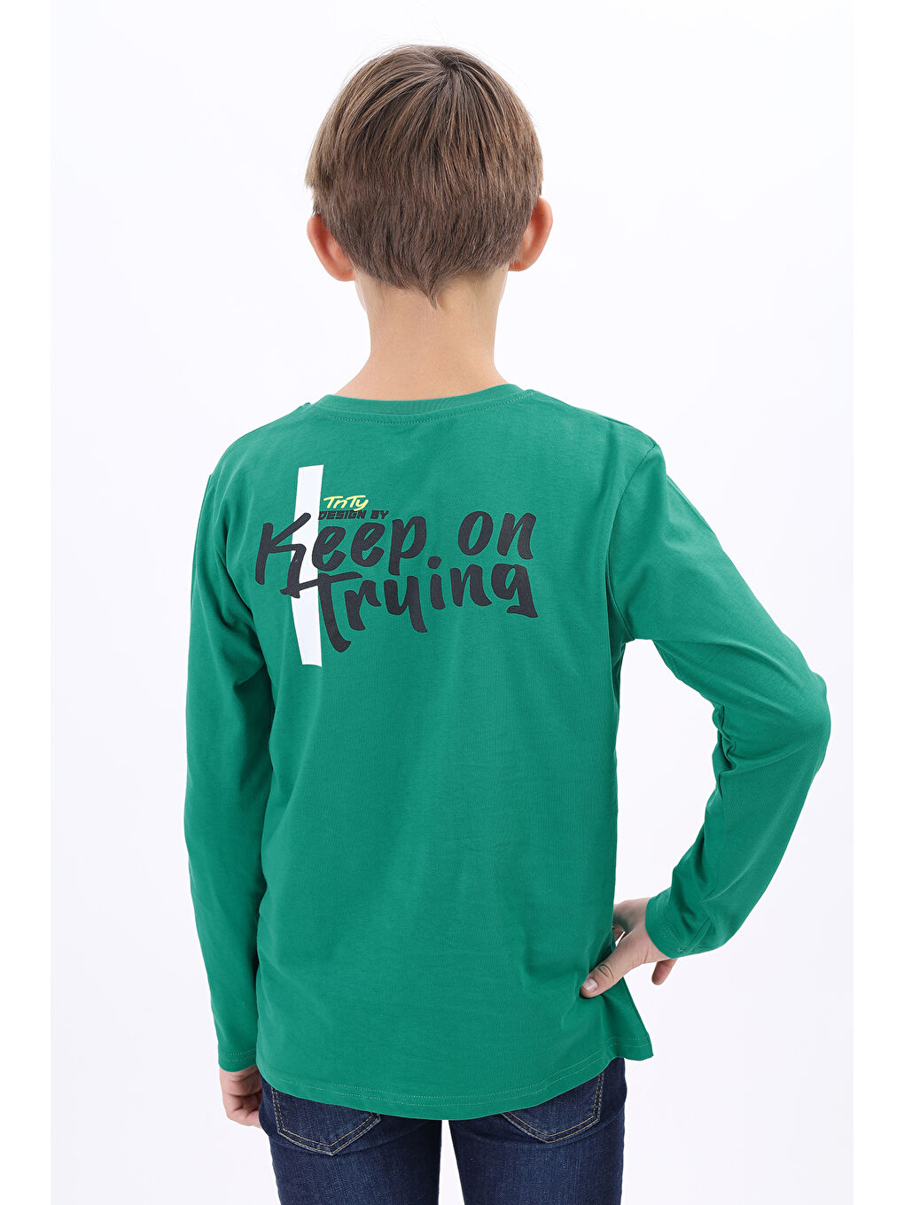 Yeşil Erkek Çocuk Baskılı Tişört-2