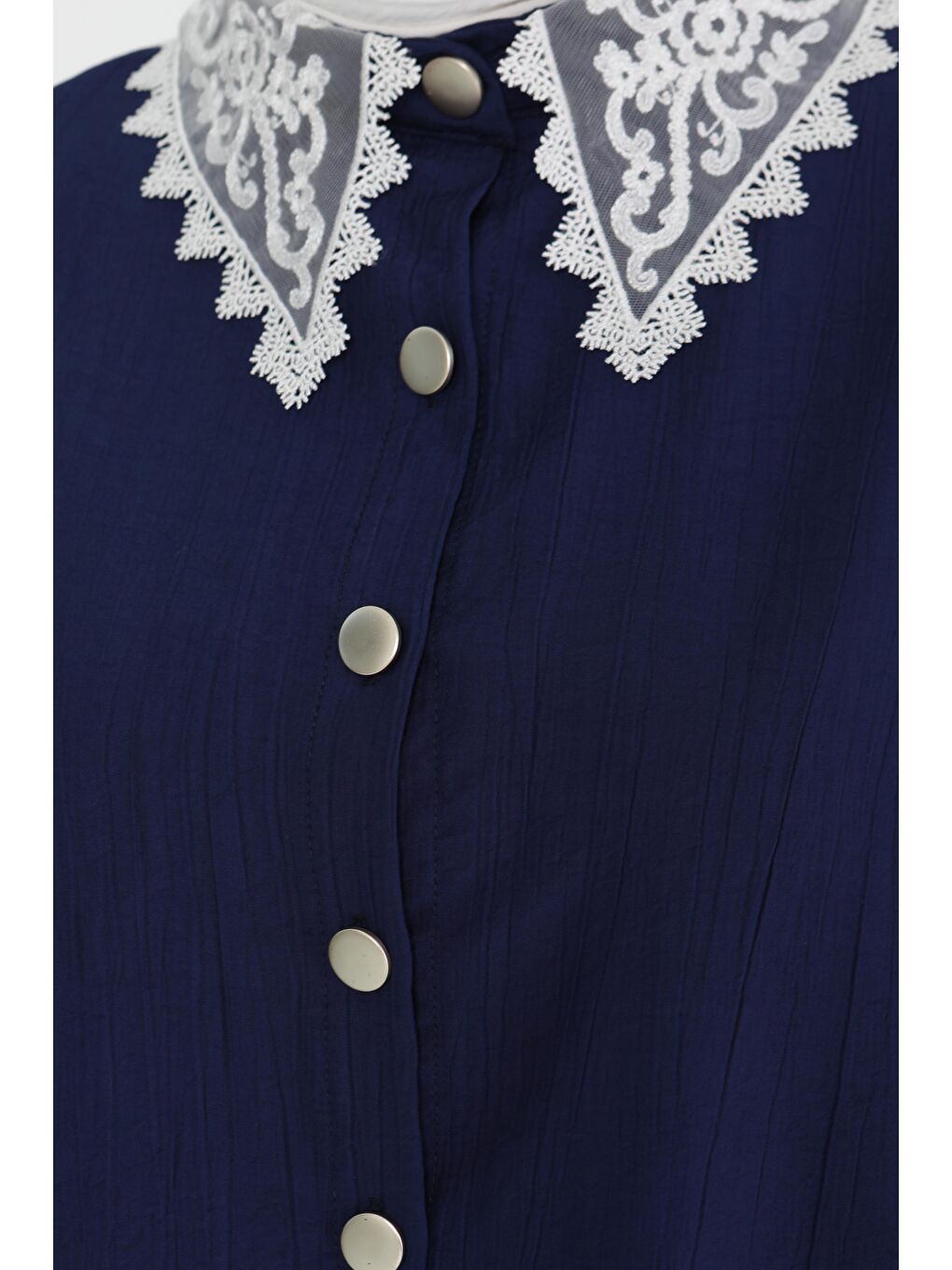 İndigo Dantel Yaka İkili Takım Indigo - 27179-4