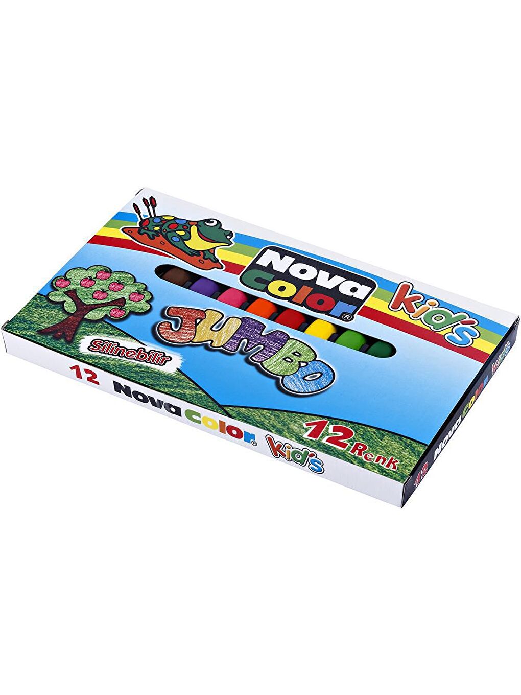 Jumbo 12 Renk Silinebilir Mum Boya NC-2124-2
