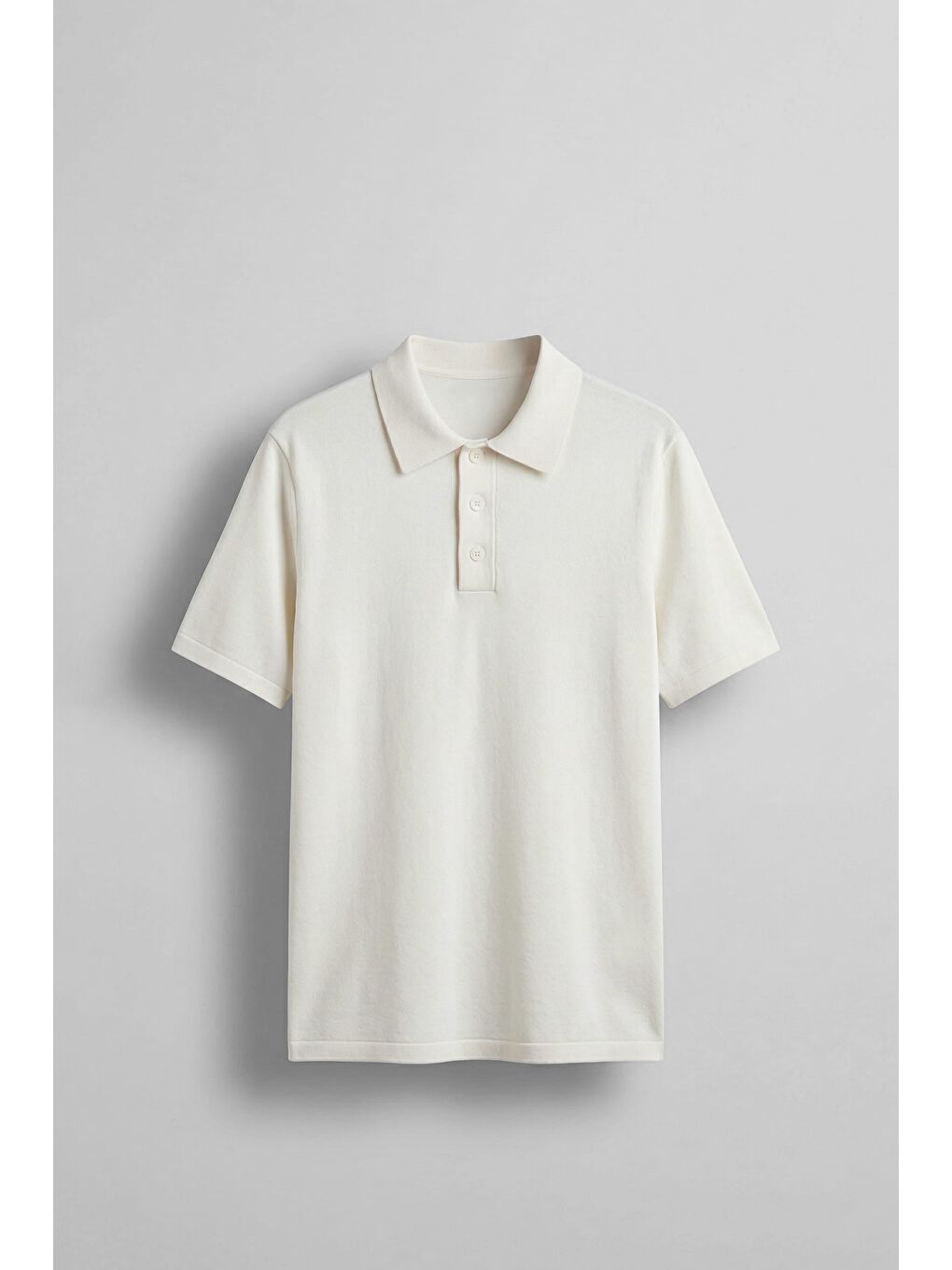 Erkek Relaxed Fit Basic Polo Yaka T-Shirt Ekru