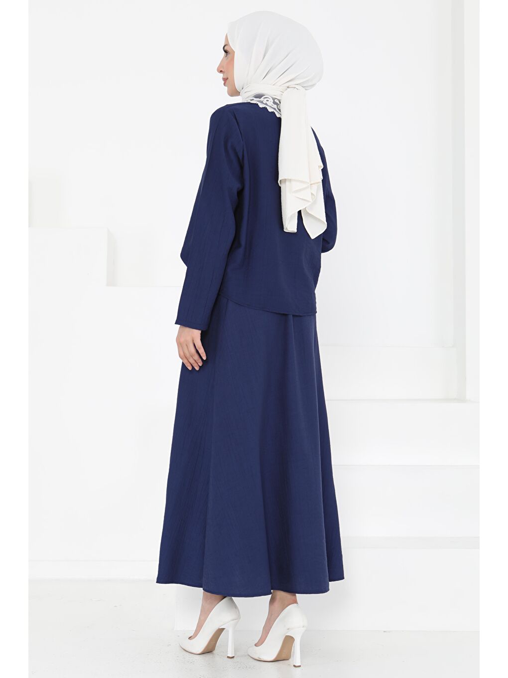 İndigo Dantel Yaka İkili Takım Indigo - 27179-5