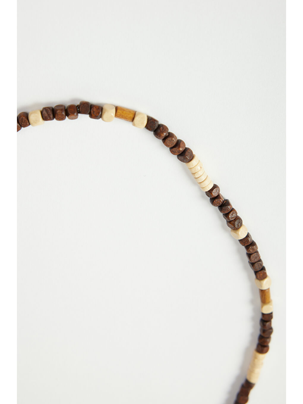 Kahverengi Erkek Kahve-Bej Desenli Ahşap Kolye-1