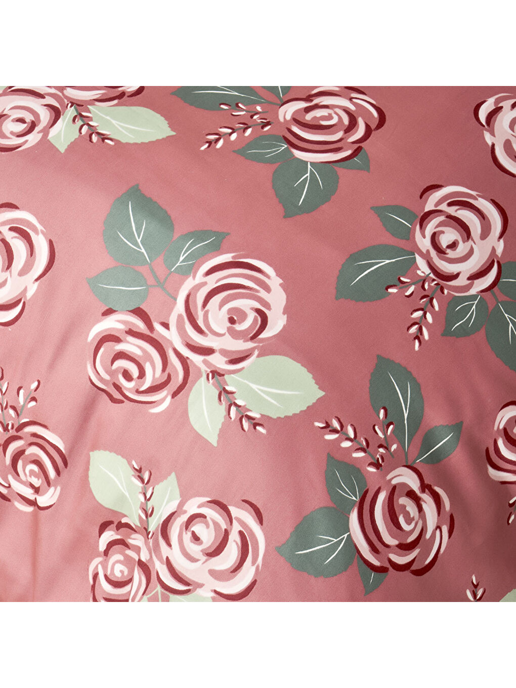 %100 Pamuk Saten Rose King Size Nevresim Seti Mürdüm (240x220 cm)-2