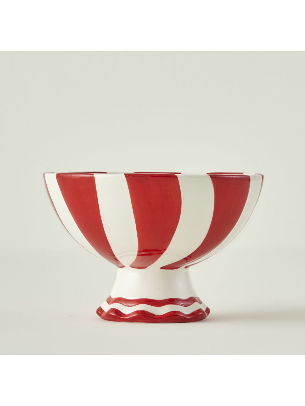 Merry Yılbaşı Seramik Sunum Kasesi Kırmızı (17,5x11,5 cm)