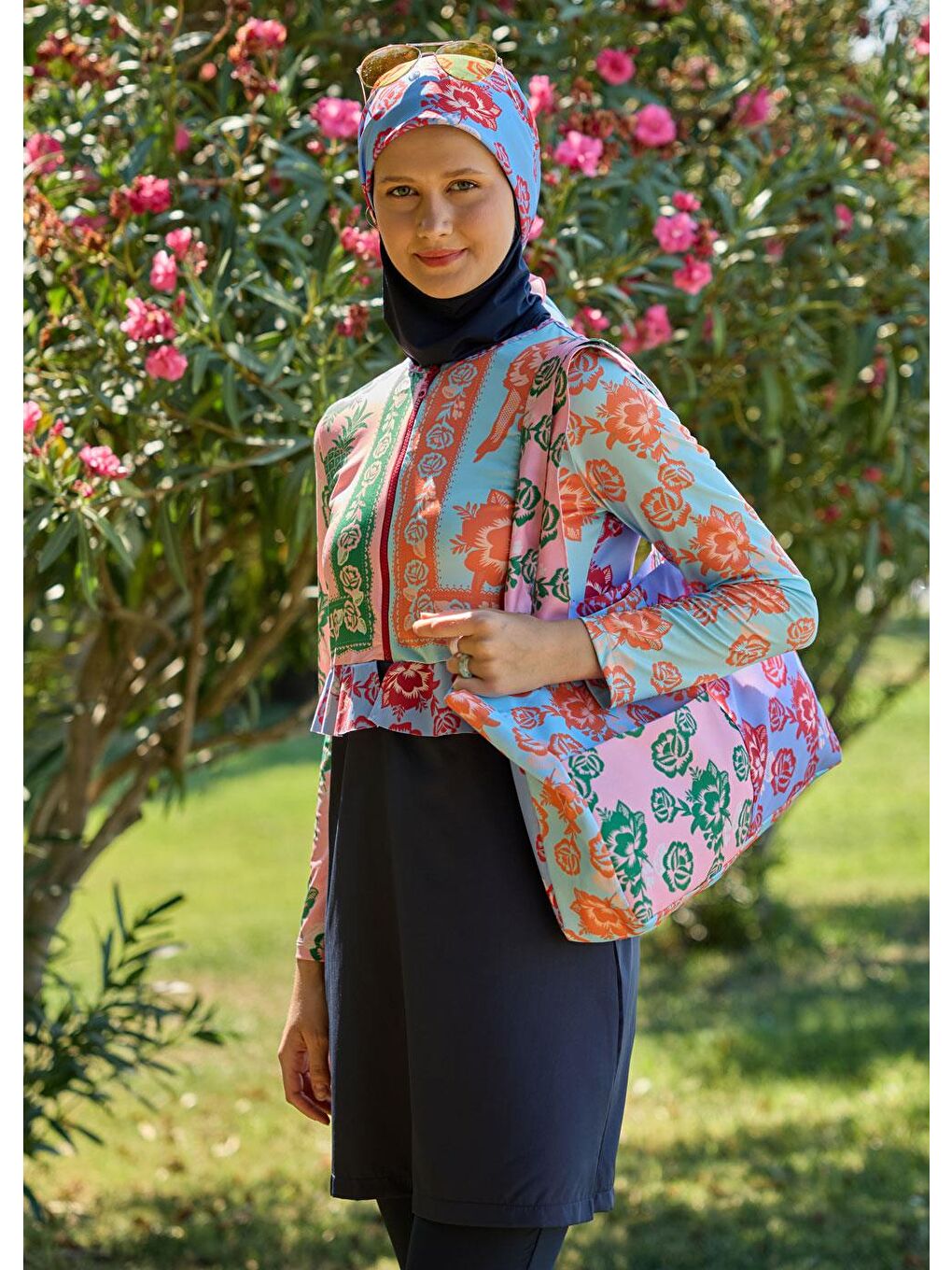 Karışık Papağan Paraşüt Tesettür Mayo