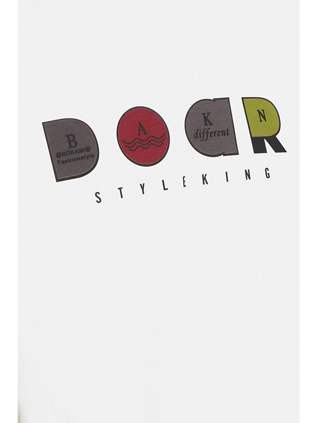 Relax Fit Rahat Kesim Pamuklu Ön Baskı Detaylı Bisiklet Yaka Ekru Erkek Tişört-3