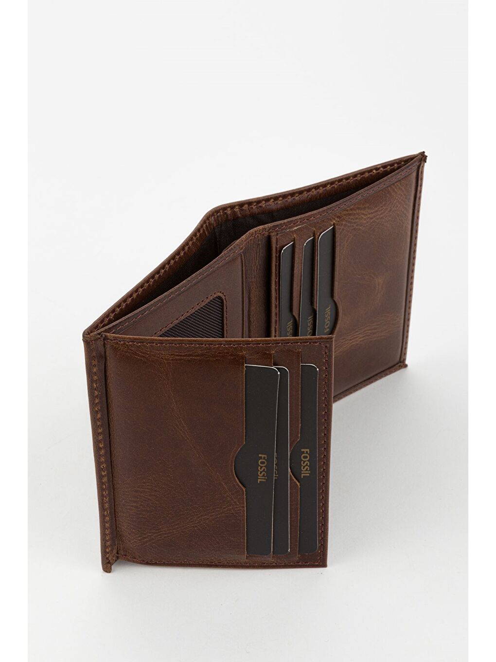 Kahverengi Kutulu Hakiki Deri Crazy Dikey Küçük Boy Erkek El Portföyü Cüzdan-3