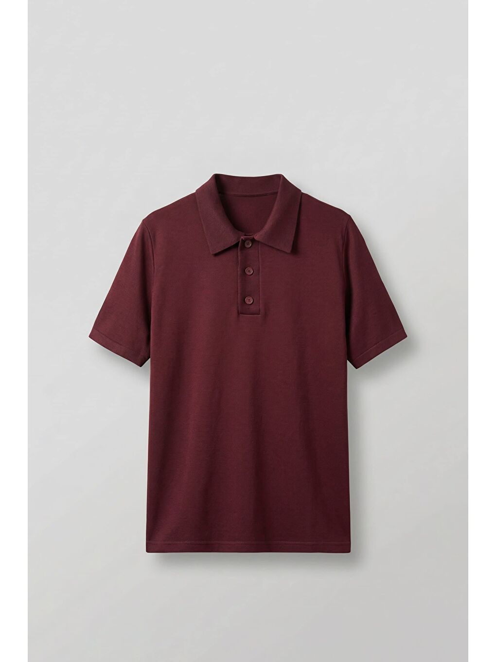 Erkek Relaxed Fit Basic Polo Yaka T-Shirt Bordo