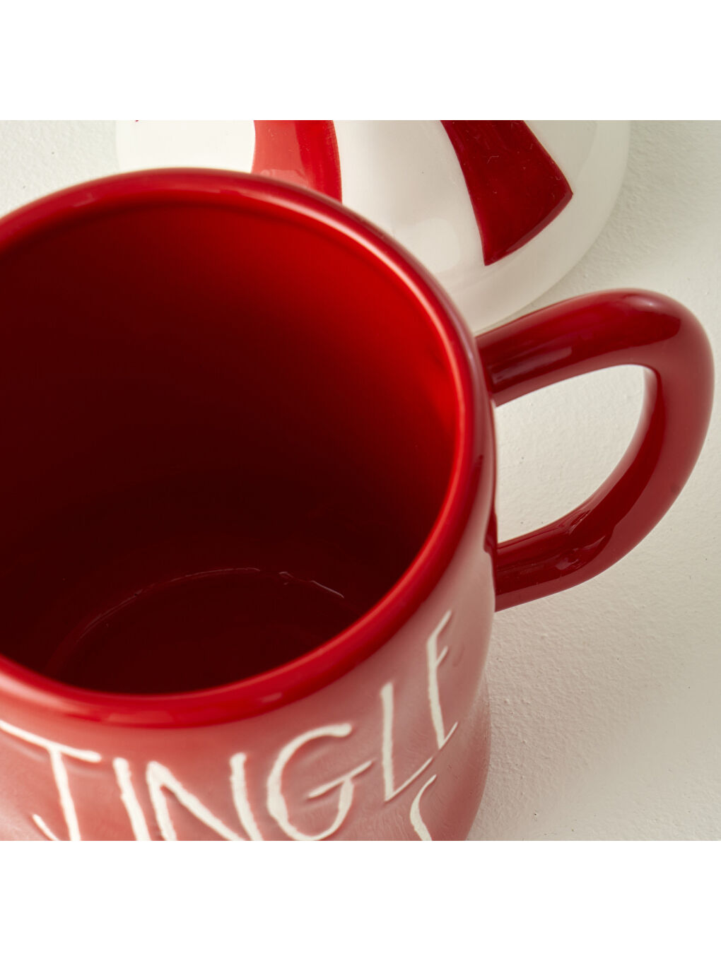 Merry Yılbaşı Seramik Kapaklı Kupa Kırmızı (750 cc)-1