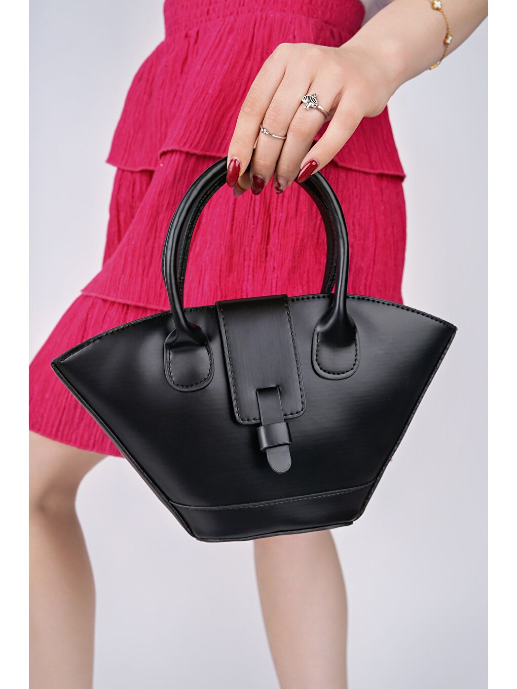 Siyah DORENA Kadın El ve Omuz Çantası-1