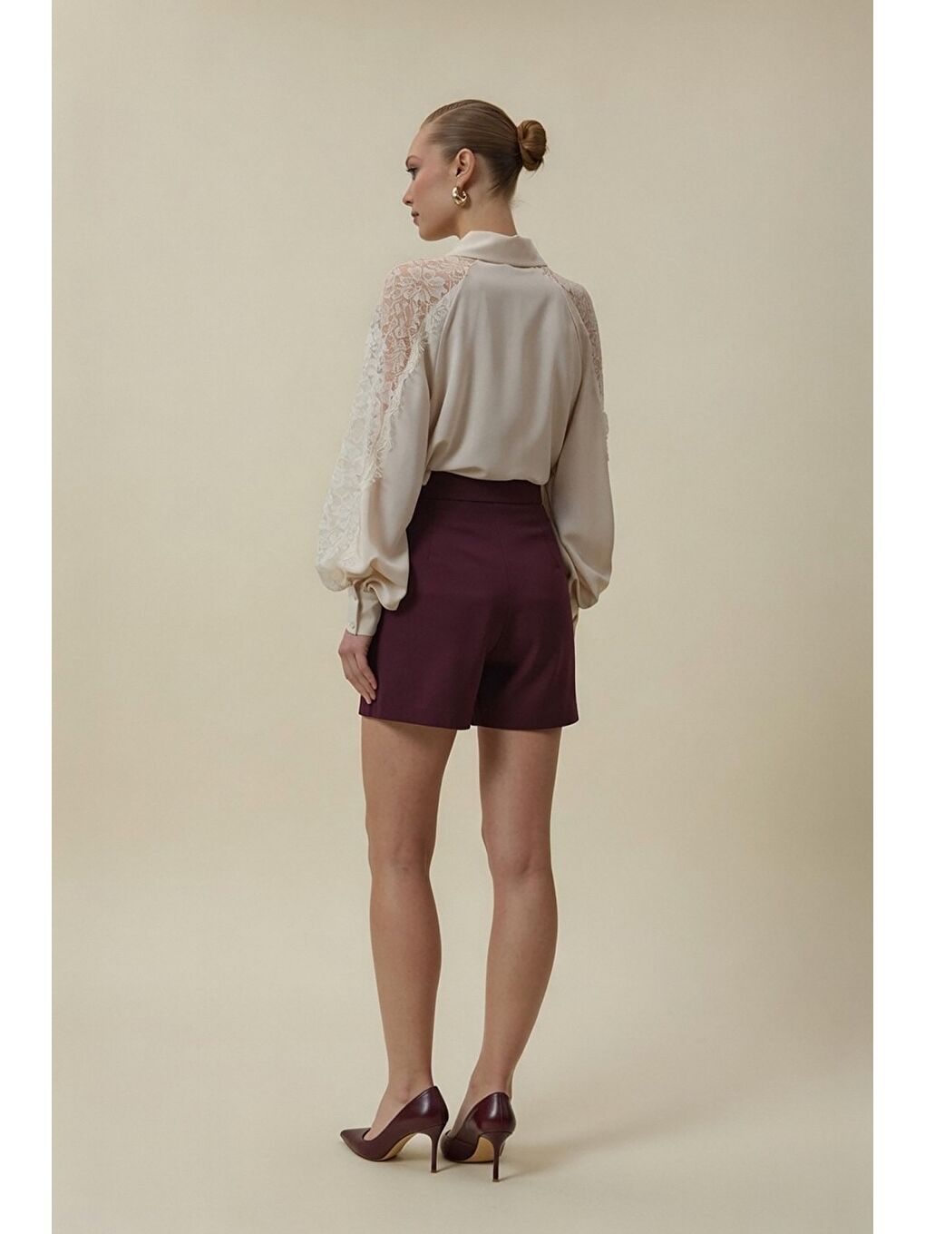 Talia Şort Etek - Mürdüm-5