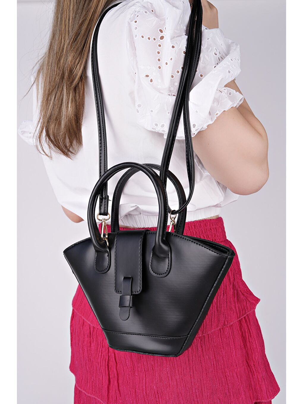 Siyah DORENA Kadın El ve Omuz Çantası-2