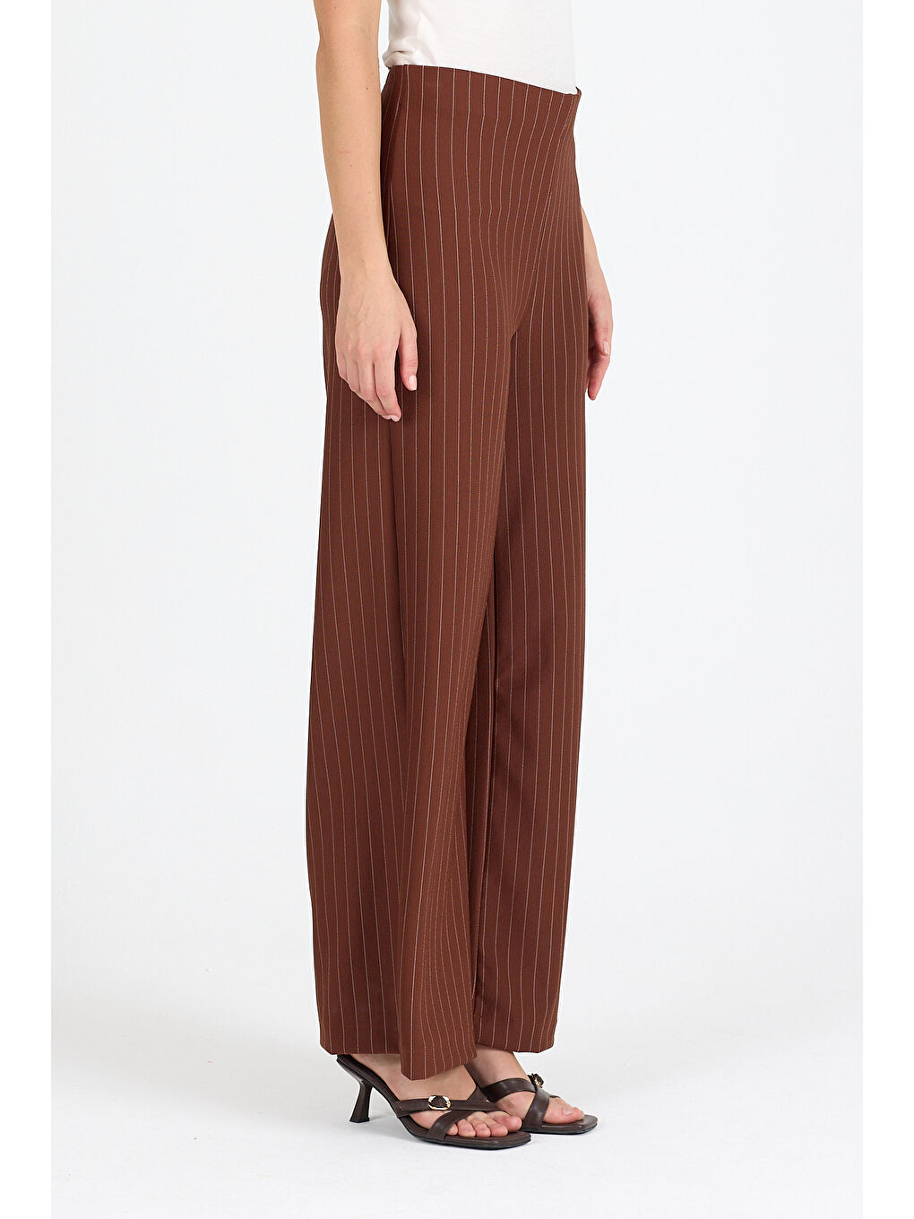 Kahverengi Kadın İspanyol Paça Pantolon 2041