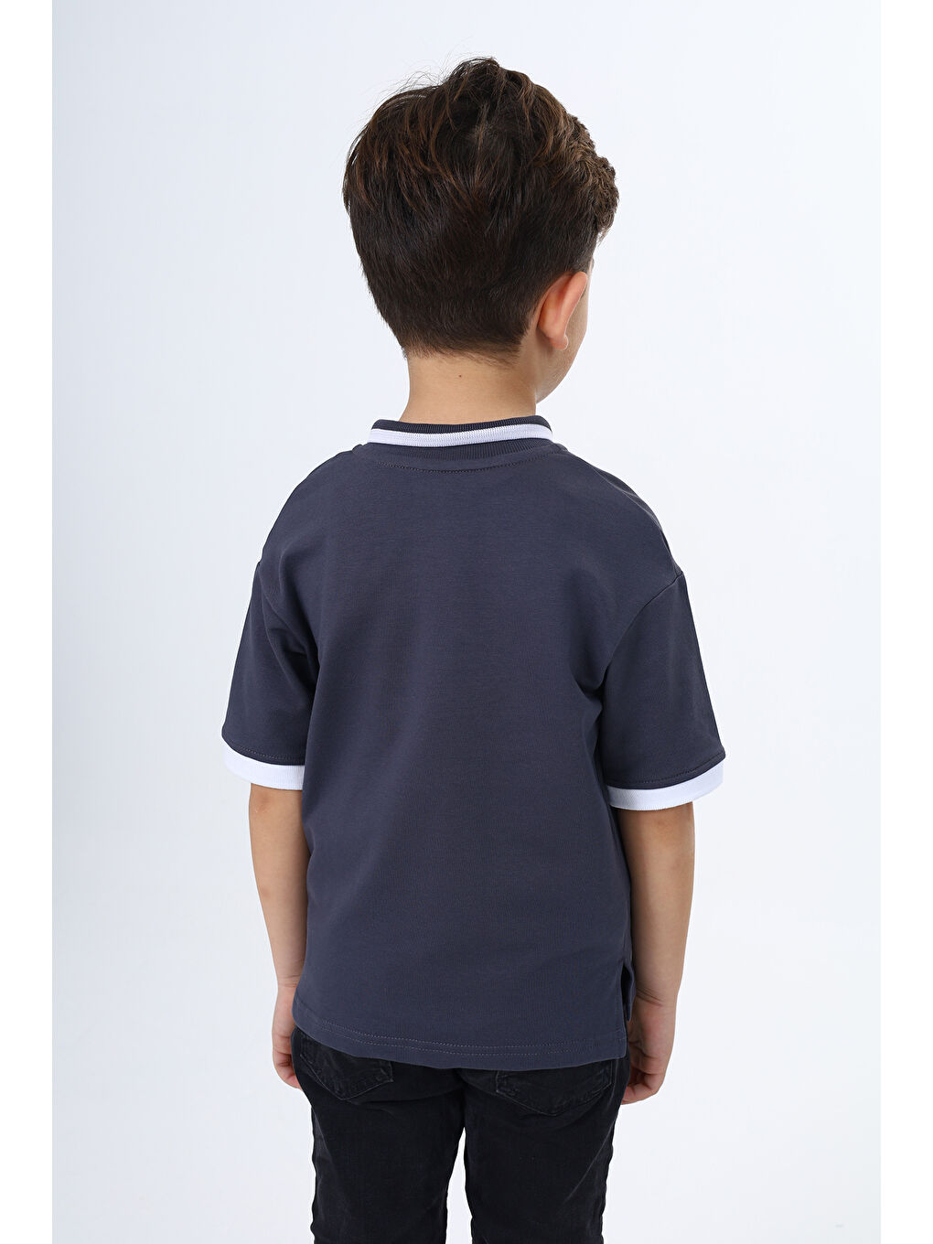 Antrasit Erkek Çocuk Baskılı Tişört-2