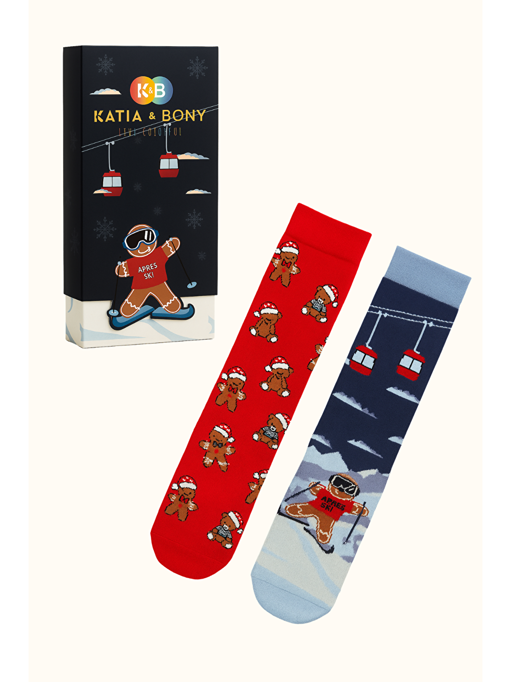 Karışık Unisex Snowboard Kutulu 2'Li Soket Çorap-1