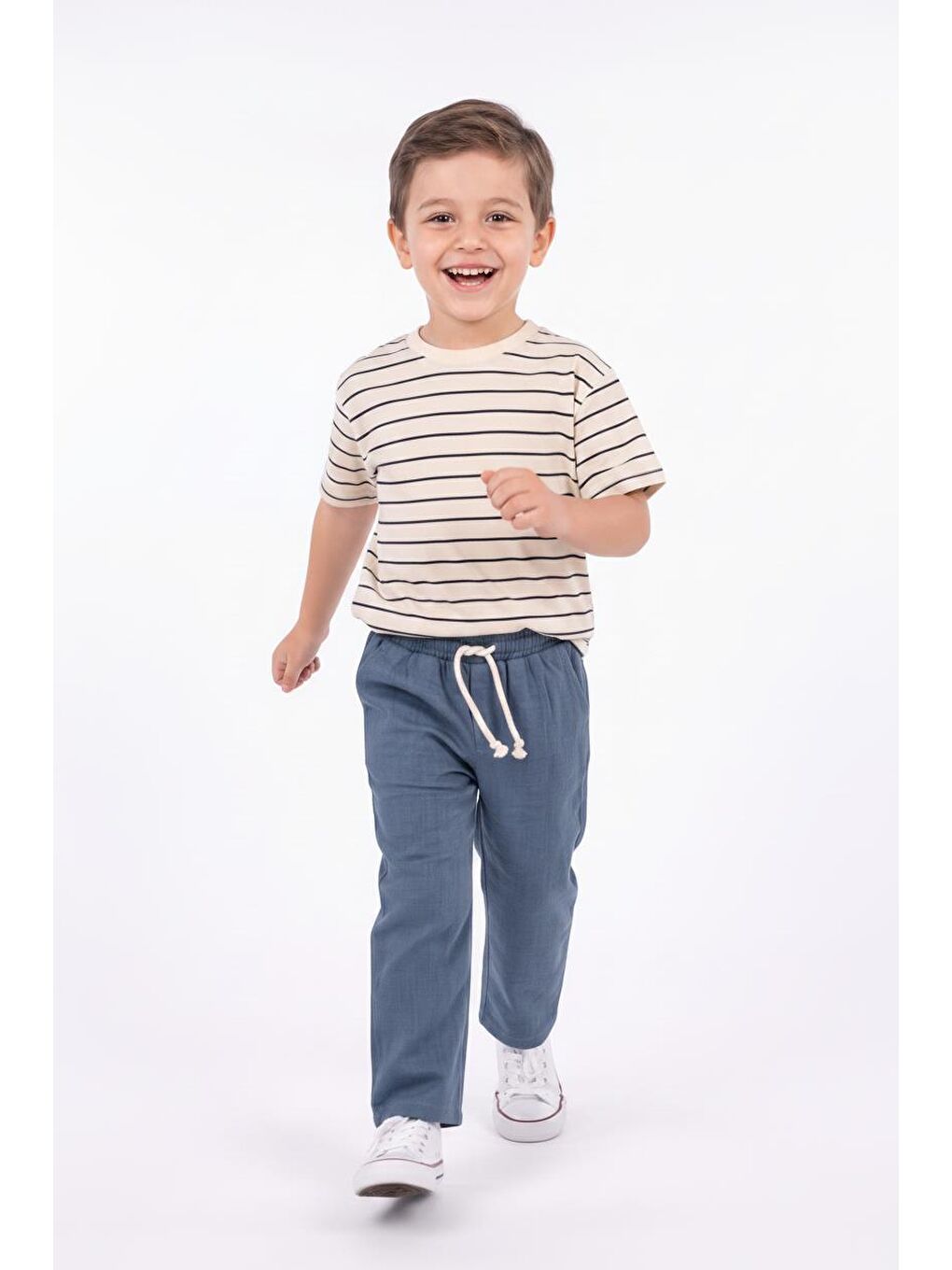 İndigo Müslin Pantolon Süprem Tişört 2li Takım-2