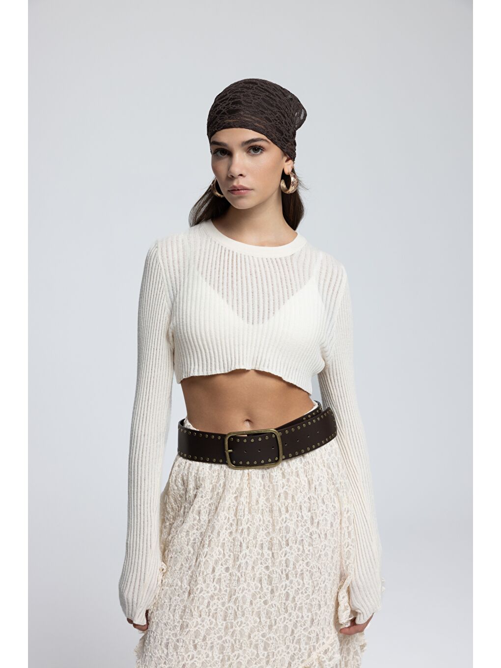 Liana Bej Yumuşak Doku Triko Crop-1