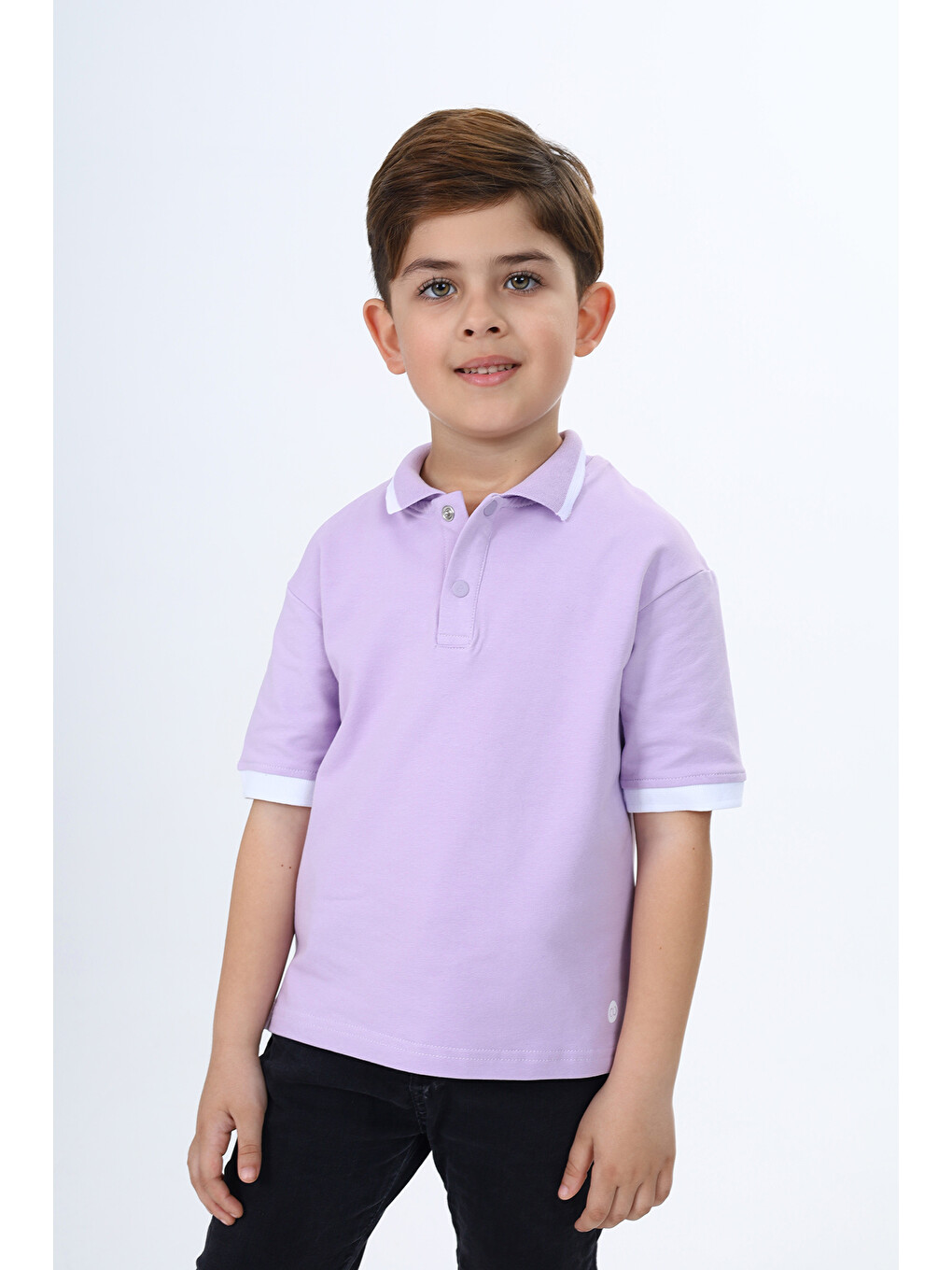 Lila Erkek Çocuk Baskılı Tişört