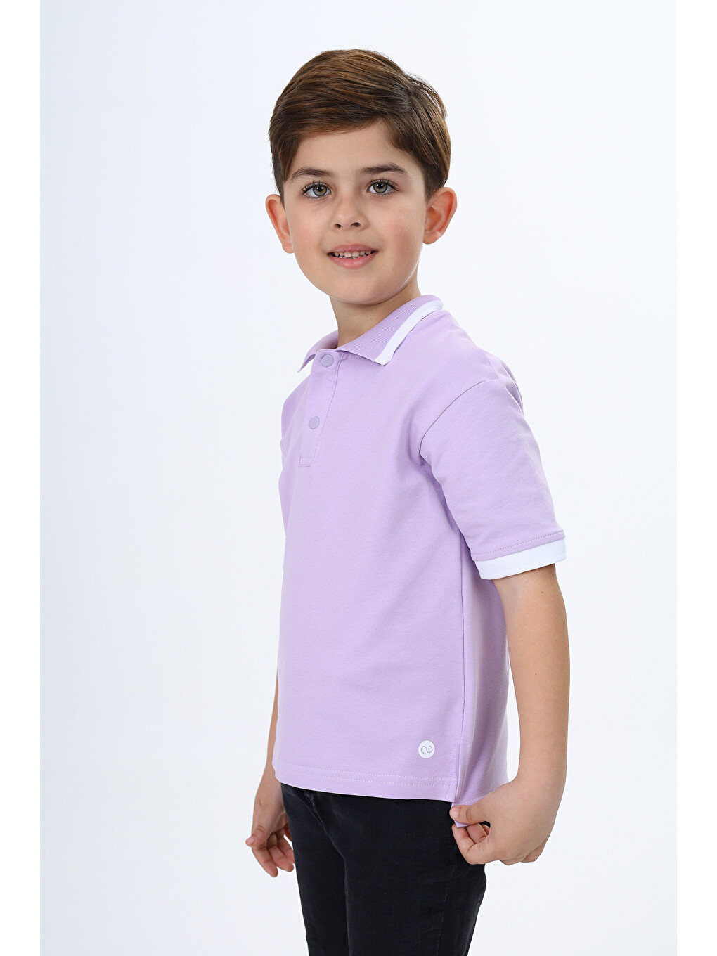 Lila Erkek Çocuk Baskılı Tişört-1