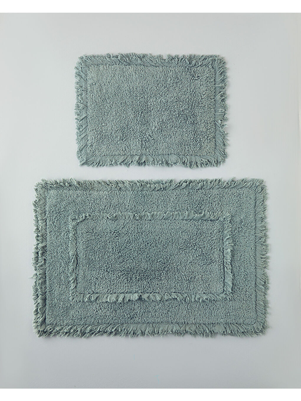 Bona Pamuklu Banyo Paspası Seti 60x90 + 40x60 cm Koyu Yeşil