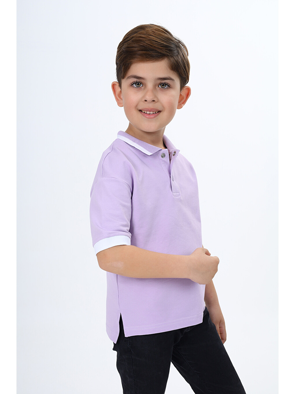 Lila Erkek Çocuk Baskılı Tişört-2