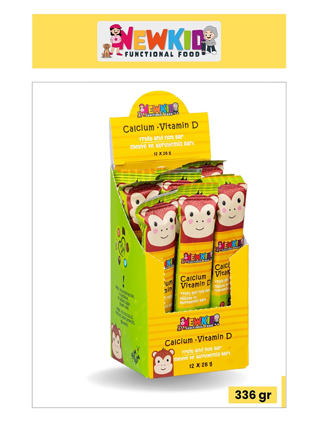 Çocuklara Özel Muzlu, Fındıklı Hurma Barı- Kalsiyum Ve Vitamin D ilaveli vegan 12 Adet