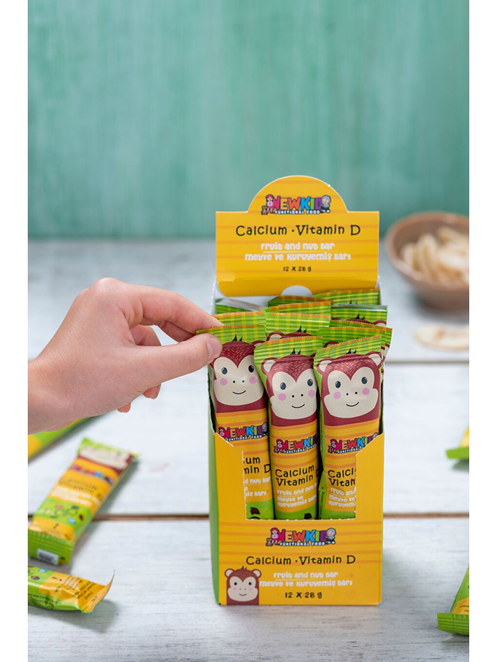 Çocuklara Özel Muzlu, Fındıklı Hurma Barı- Kalsiyum Ve Vitamin D ilaveli vegan 12 Adet-2