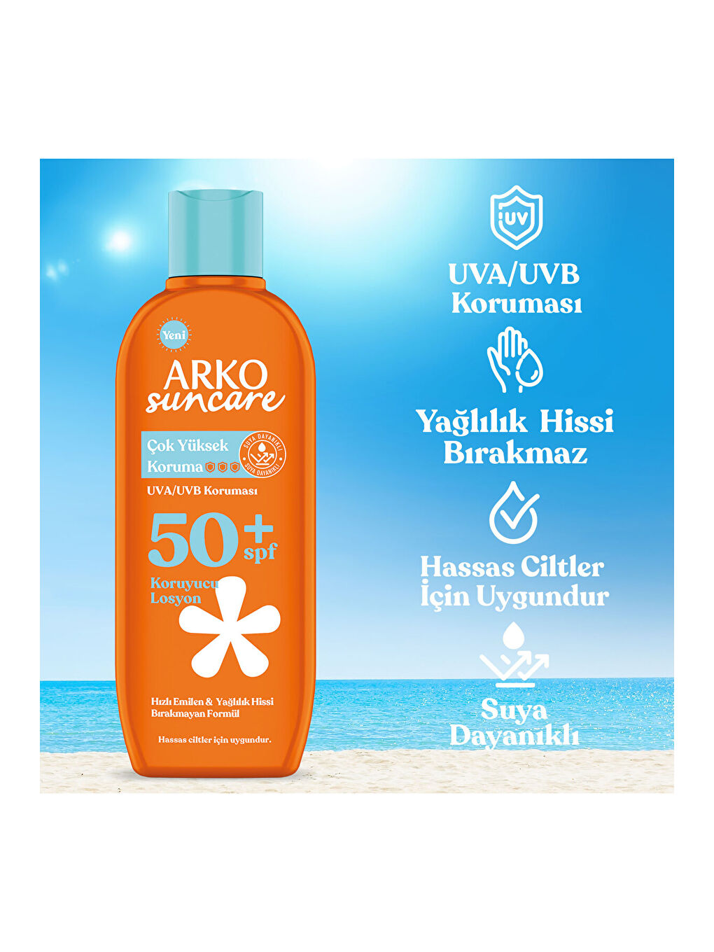 Arko Beyaz Suncare Spf50+ Çok Yüksek Korumalı Vücut Güneş Losyonu 200 Ml - 1