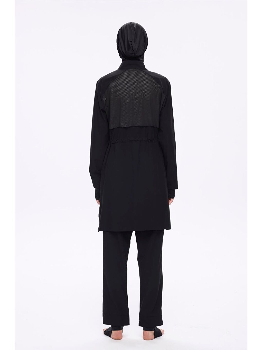 Performans Serisi Siyah Esnek Dokuma 6 Parça Tam Tesettür Mayo Takımı H-Per50 2020-3