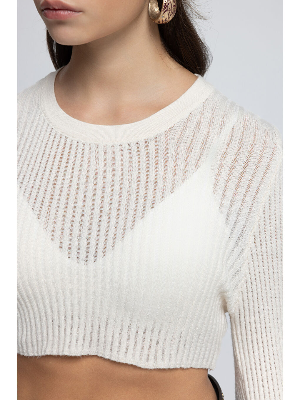 Liana Bej Yumuşak Doku Triko Crop-7