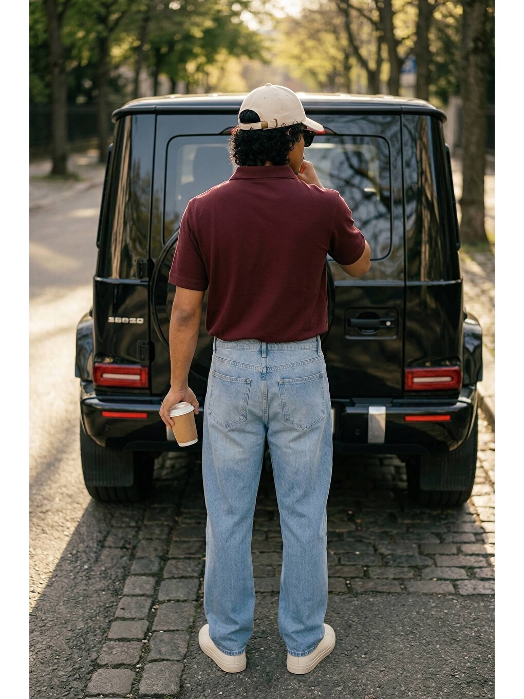 Erkek Baggy Fit Yıkamalı Jean Pantolon Açık Mavi-3
