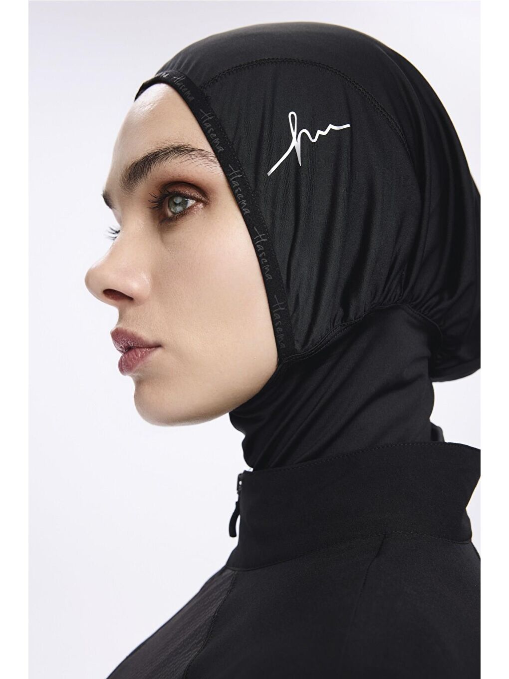 Performans Serisi Siyah Esnek Dokuma 6 Parça Tam Tesettür Mayo Takımı H-Per50 2020-4