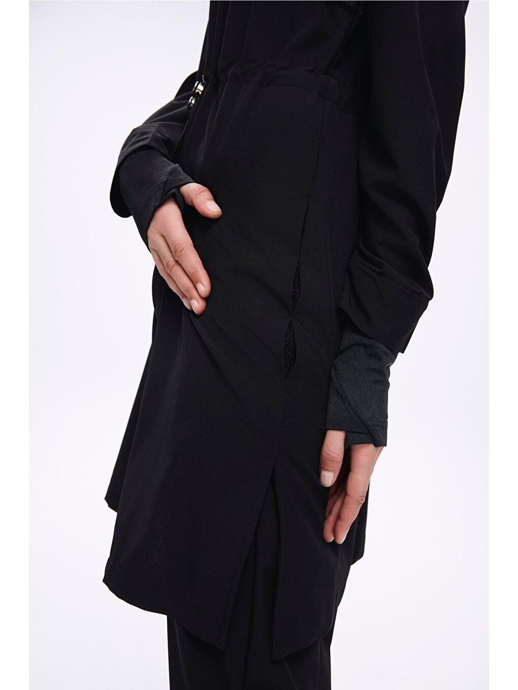 Performans Serisi Siyah Esnek Dokuma 6 Parça Tam Tesettür Mayo Takımı H-Per50 2020-7