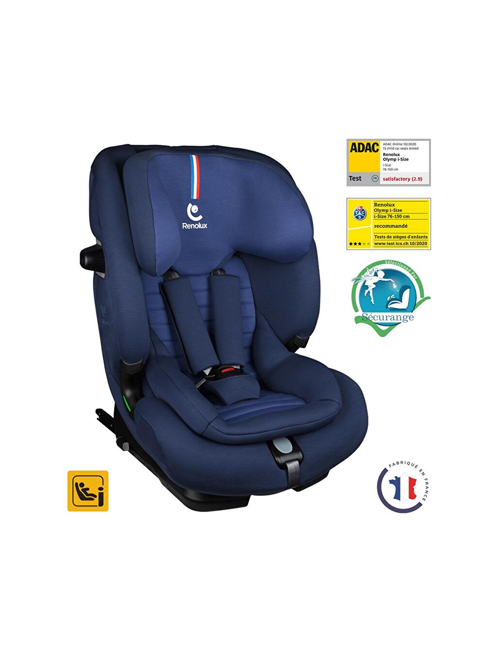 Renolux Lacivert Olymp I-Size Softness Isofix 76-150 cm (9-36 Kg) Oto Koltuğu Lacivert - 2