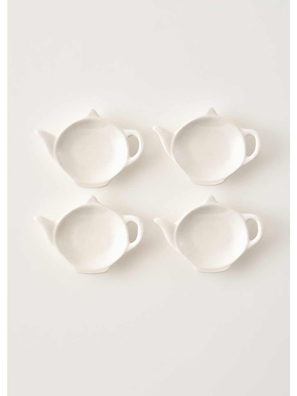 Tea Sun Mini Sunum Tabağı 4'lü Beyaz (12x9 Cm)