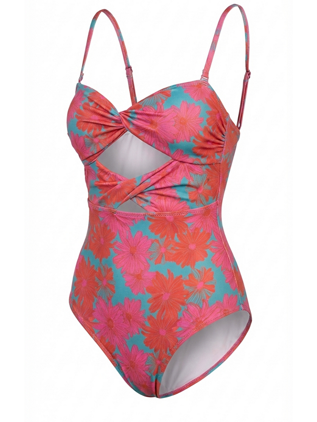 Kadın Floral Outburst Çiçekli Mayo Pembe-1