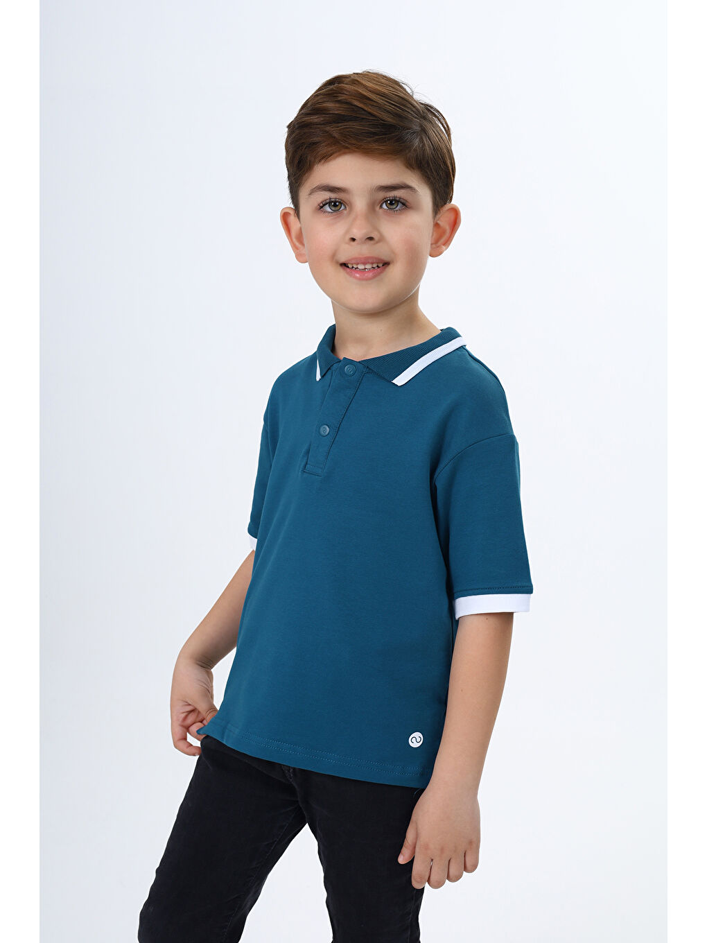 Petrol Erkek Çocuk Baskılı Tişört-1