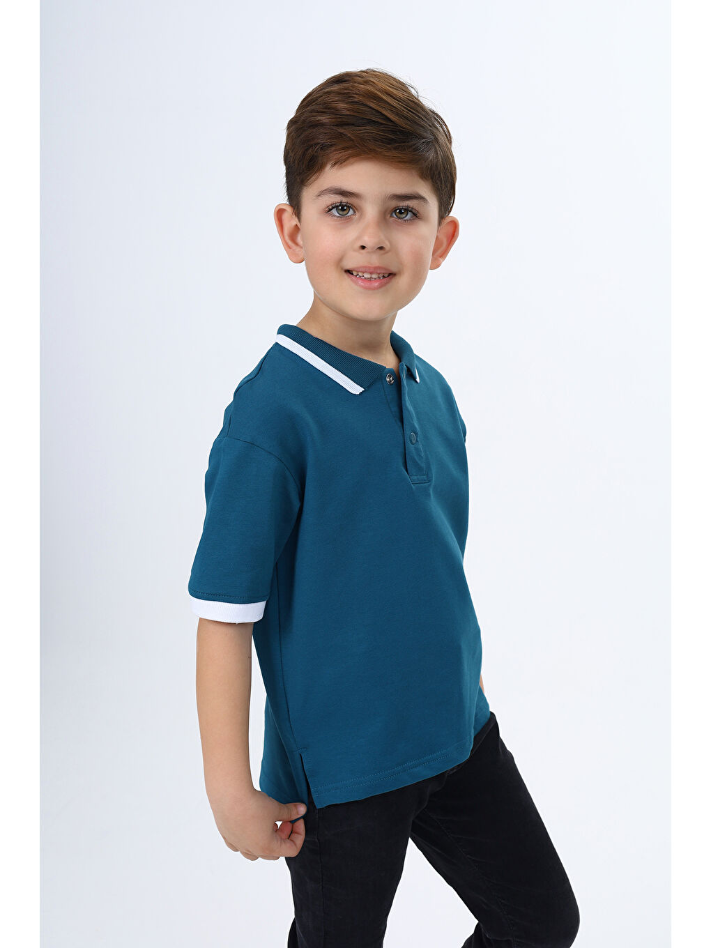 Petrol Erkek Çocuk Baskılı Tişört-2