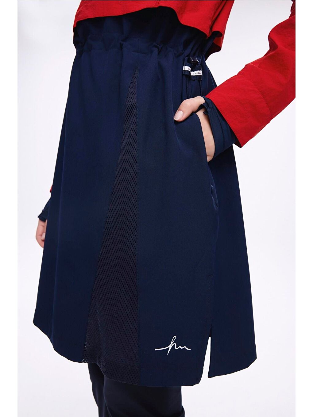 Crinkle Kumaş Kırmızı 5 Parça Tam Tesettür Mayo Takımı 5021-8