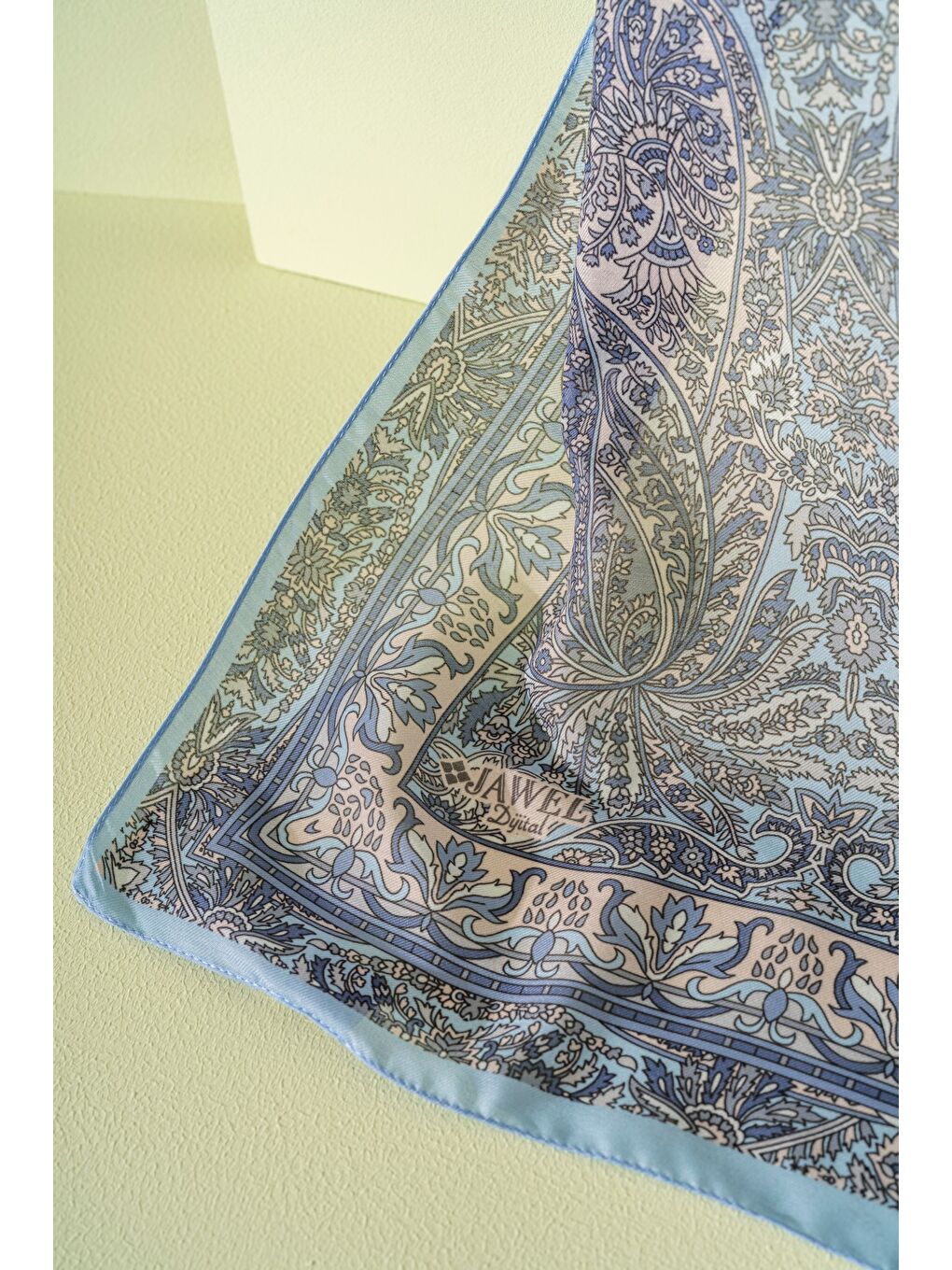 Mavi Kadın Etnik Desen Soft Nysa Şal-1