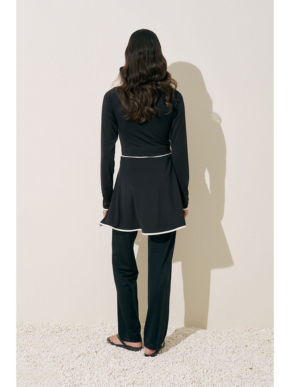 Biye Detaylı Tesettür Elbise Siyah-7